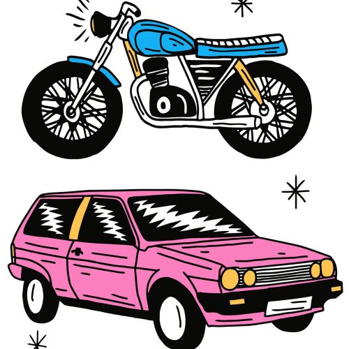 motorcycle, car, vehicle, adventure