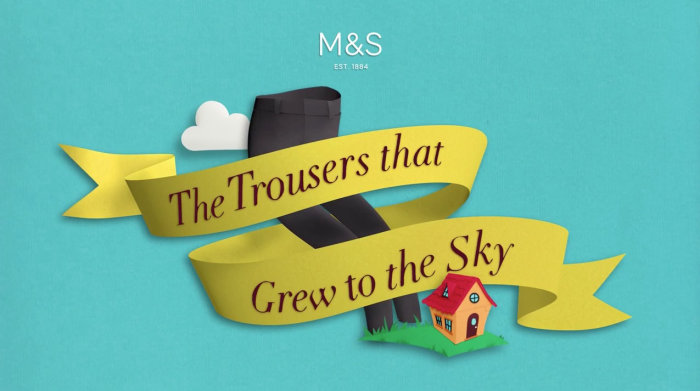 Lettering art of the trousers that grew to the sky