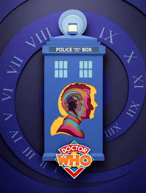 Dr. Whos Tardis-Papierskulptur.