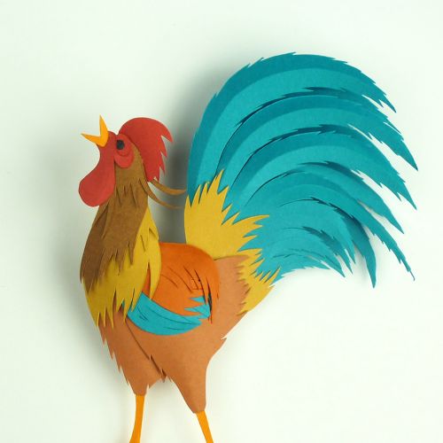 rooster at dawn