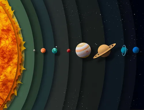 Illustration der Planeten und der Sonne des Sonnensystems von Gail Armstrong