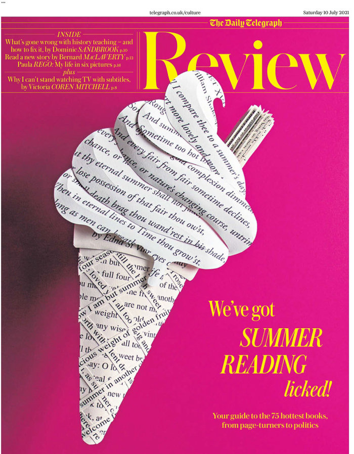 Cover design for Telegraph Review Magazine's summer reading books