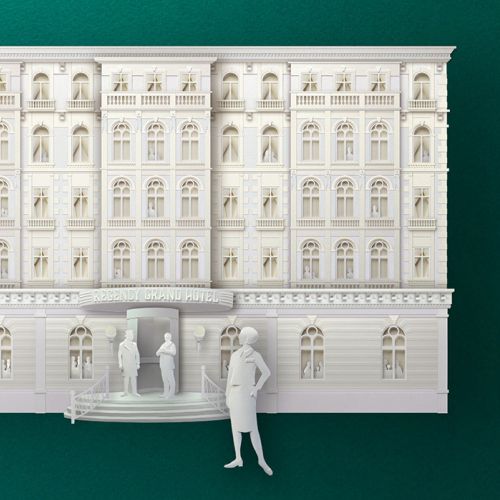 The Regency Grand Hotel as shown in decorative papercuts