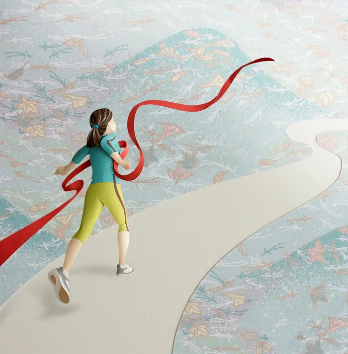 The Running Race Paper Sculpture