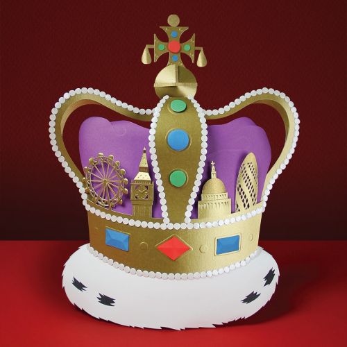 Royal London - paper sculpture crown incorporating London skyline