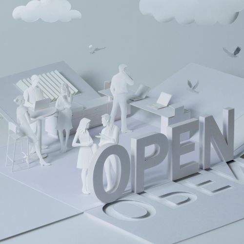 illustration of open plan office