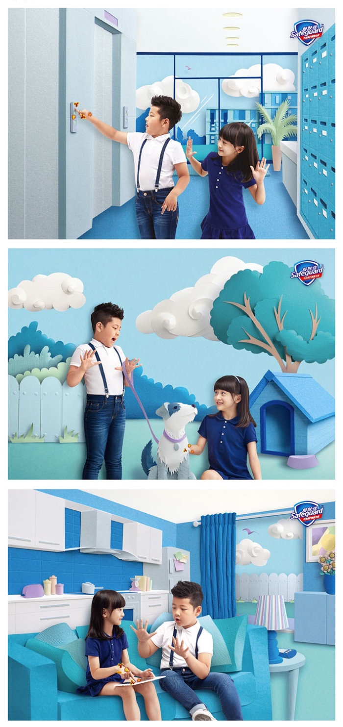 Papercut locations and scenes for Handwash campaign