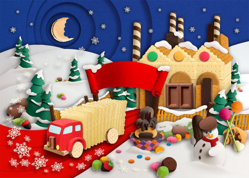 Christmas gingerbread house paper craft