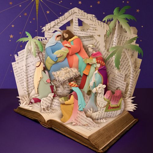 paper craft of nativity christmas scene