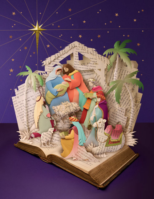 paper craft of nativity christmas scene