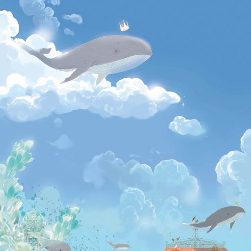 Fantasy Dolphin in sky
