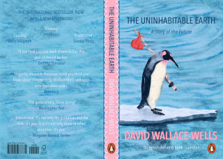 Design de capa de página dupla do livro The Uninhabitable World