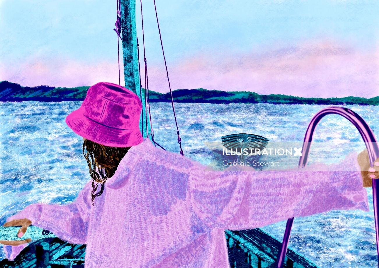 油絵に描かれた女性船員
