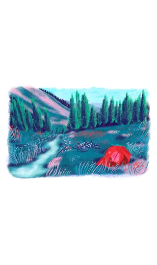 Wild Camping painting for Ali MacLeod’s for ‘Little Interactions.’