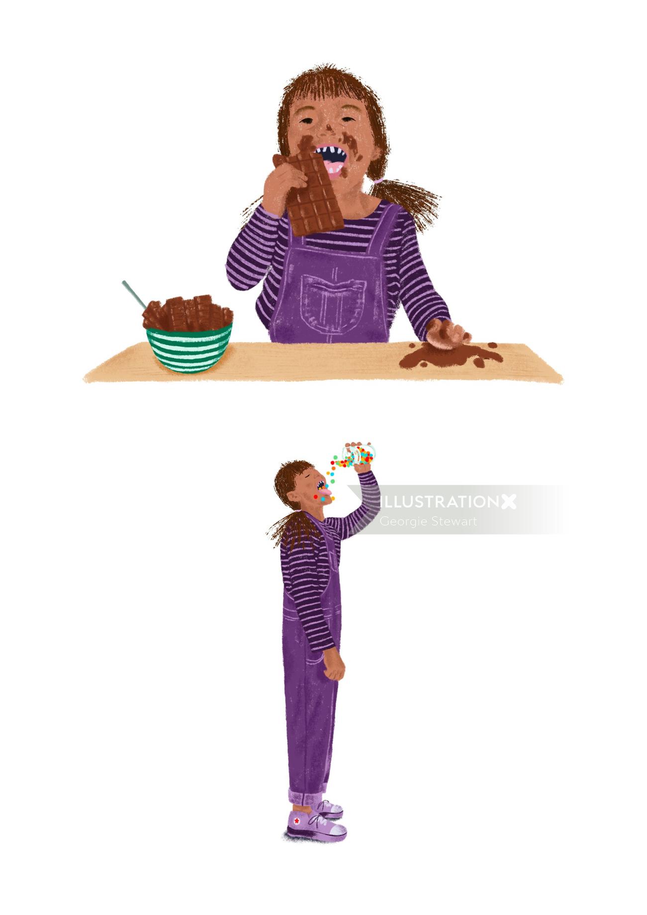 Zadie character design for children's book
