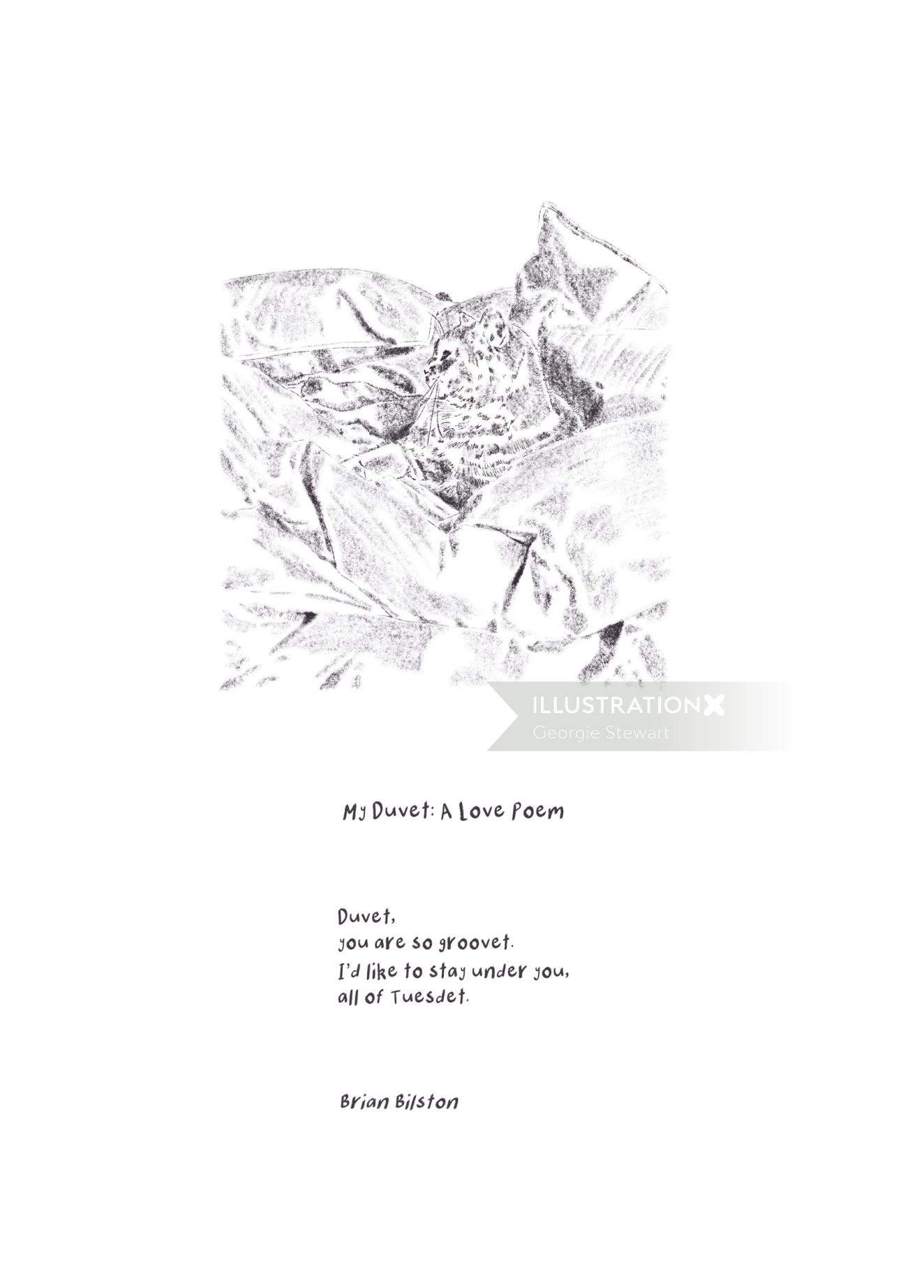 Illustration de lettrage pour My Duvet: A Love Poem