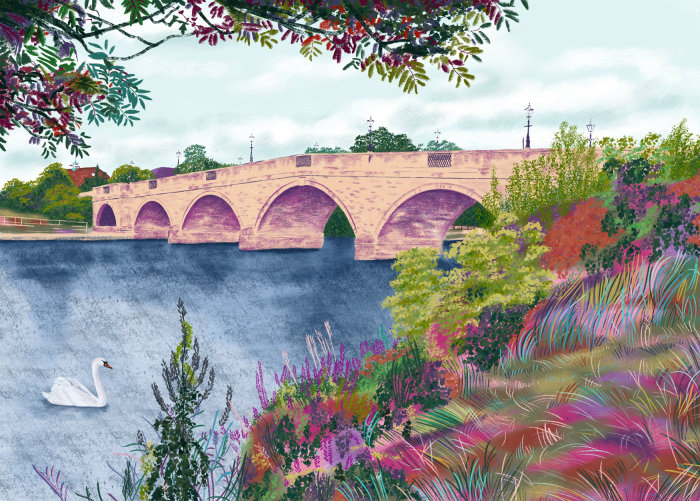 River Thames painting for Chertsey Bridge