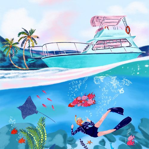 Illustration of the Scuba Diving Instructor, Milly Stewart