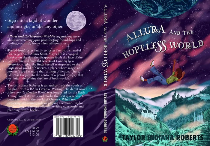 Front & back cover of "Allura And The Hopeless World" book