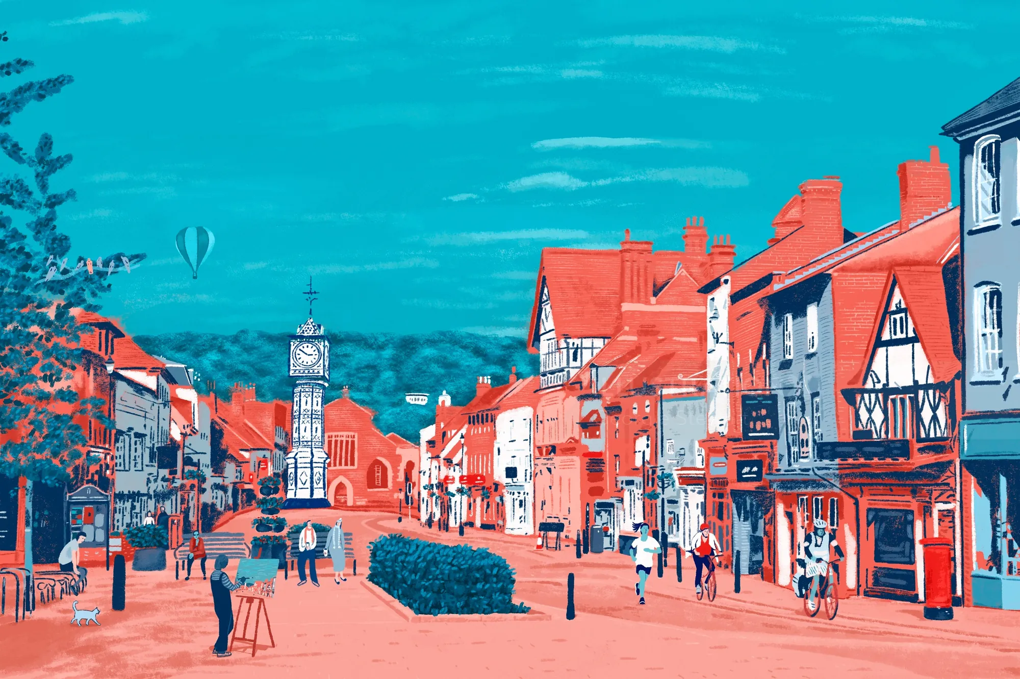 Scenic print of Lymm village UK