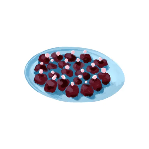 Sweet chocolate balls drawing