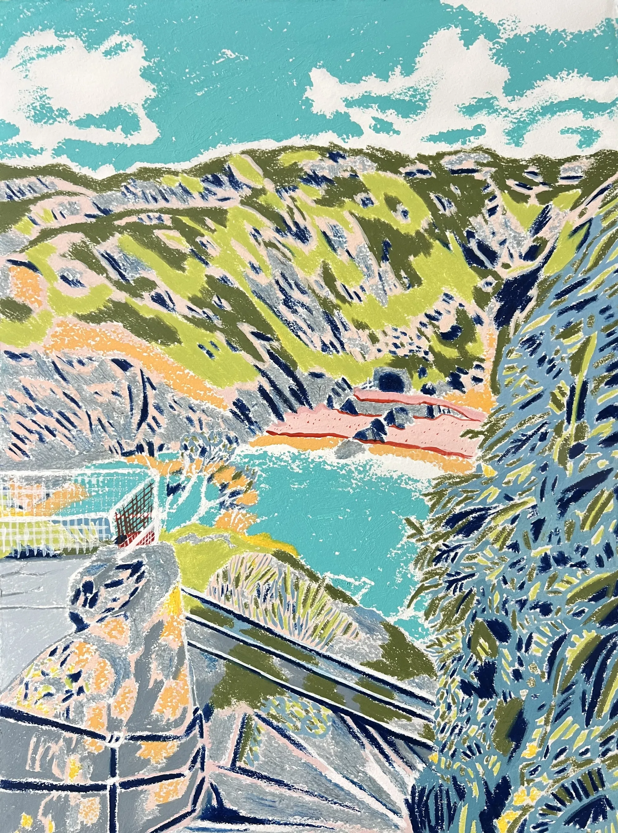 The image is a painting titled "Rapparee Cove" by artist Georgie Stewart