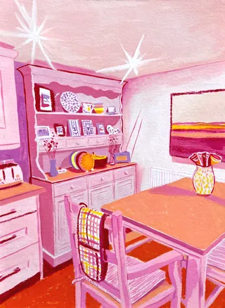 Artist Georgie kitchen interior artwork