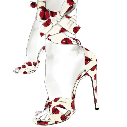 Fashion illustration of Ladybug Pumps