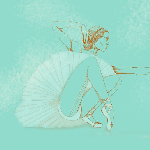 Ballerina girl fashion illustration 