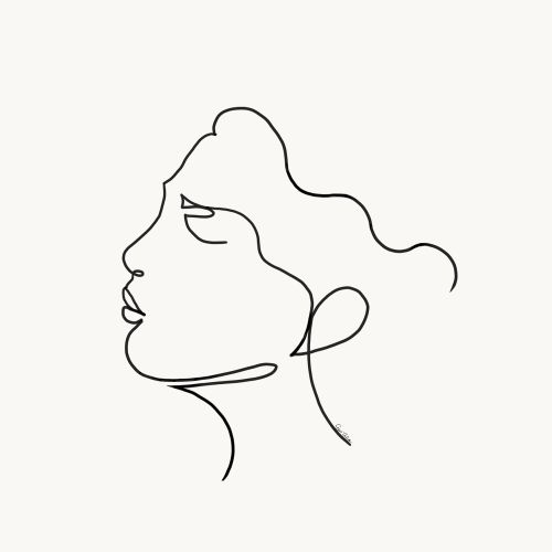 Line Portrait of an African American Proud Lady