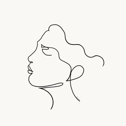 Line Portrait of an African American Proud Lady