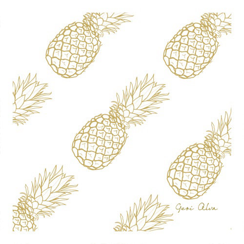 Watercolor painting of Golden Pineapples