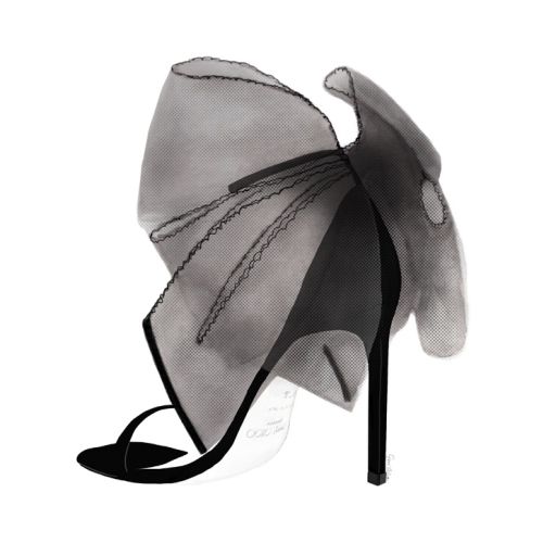 fashion heel, couture heels, jimmy choo heel, wtercolour heel, aveline tulle heel