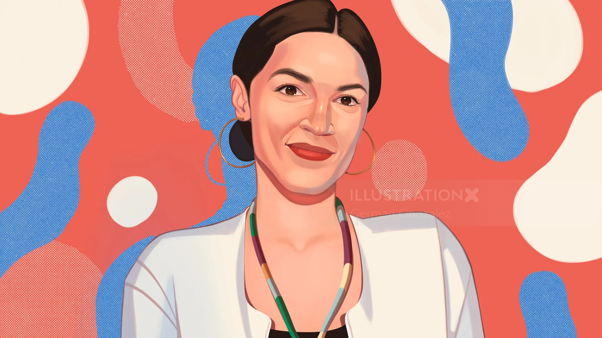 Illustration of Alexandria Ocasio-Cortez by German Gonzalez