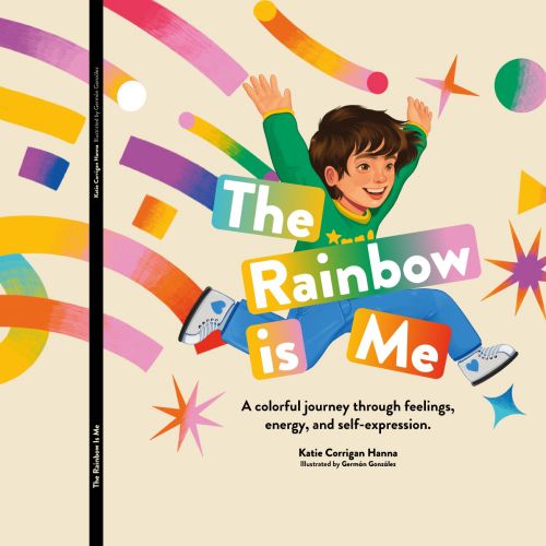 Colorful book cover with joyful child and rainbow elements by German Gonzalez