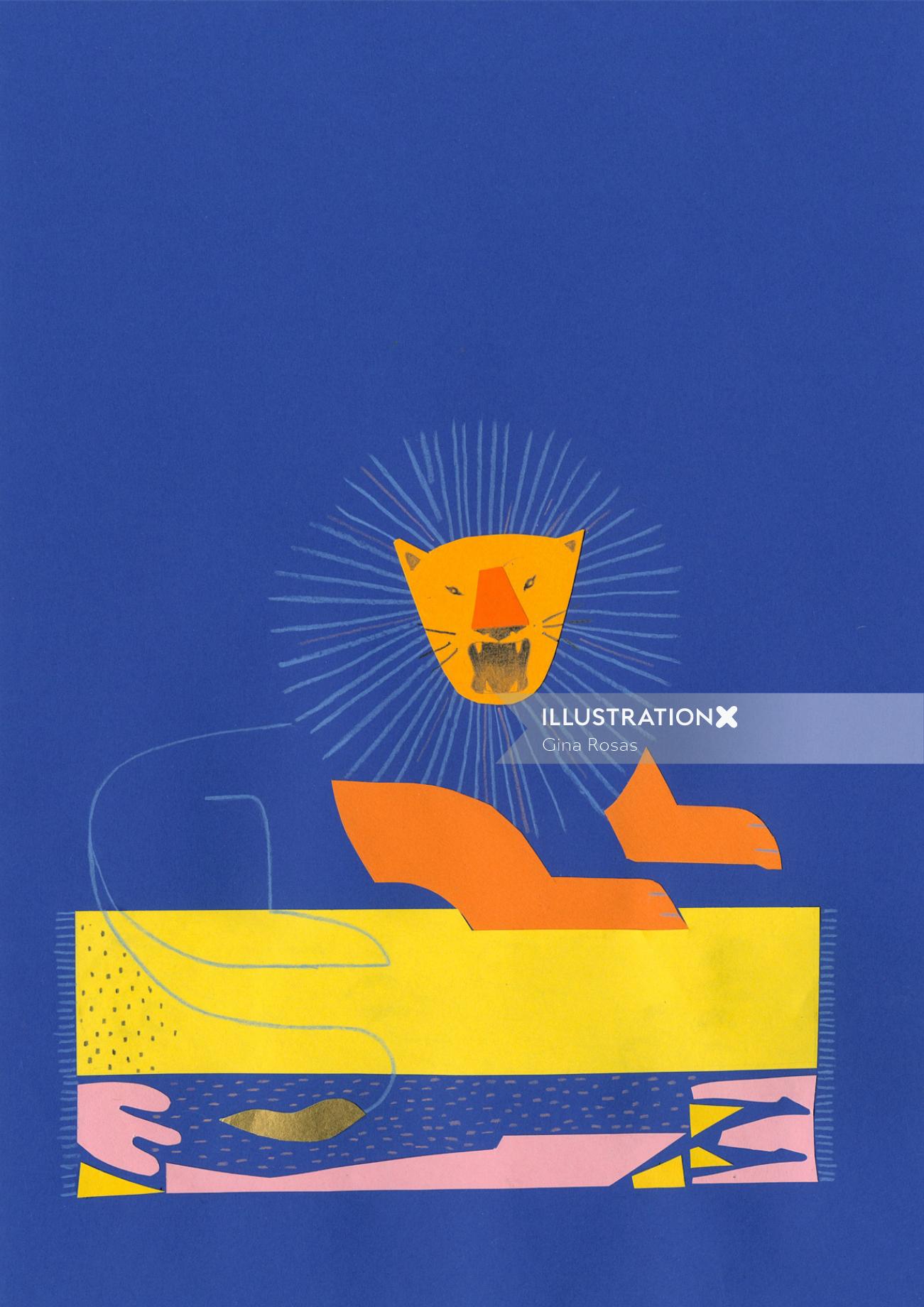 Pencil illustration of Lion 