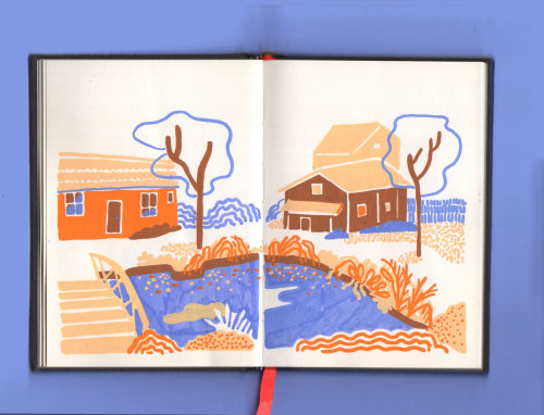 Desenho ao vivo das casas da Suécia