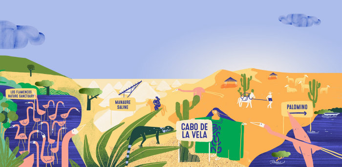 Graphic design of cabo de la vela village 