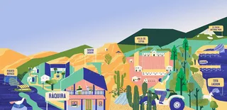 Cabo de la vela village map illustration  