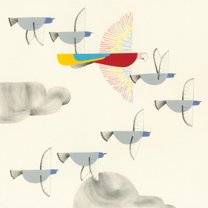 Art du papier d&#39;oiseaux volant