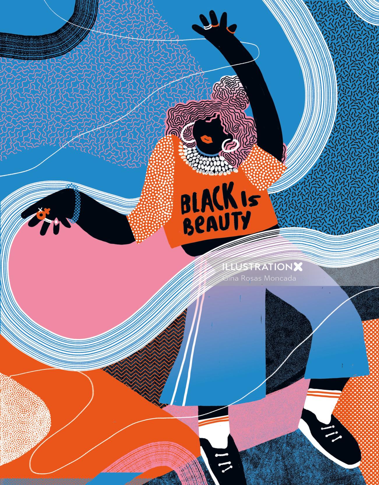 Conceptual illustration of black is beauty 