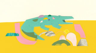 Arte de papel de crocodilo 