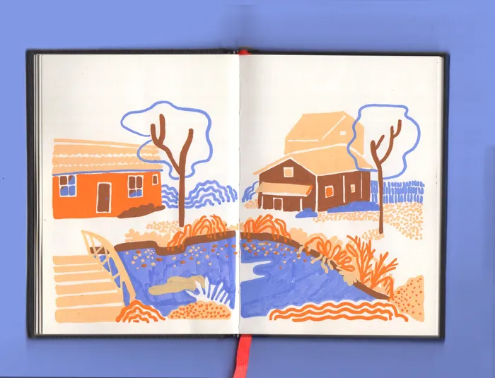 Live drawing of Sweden houses 