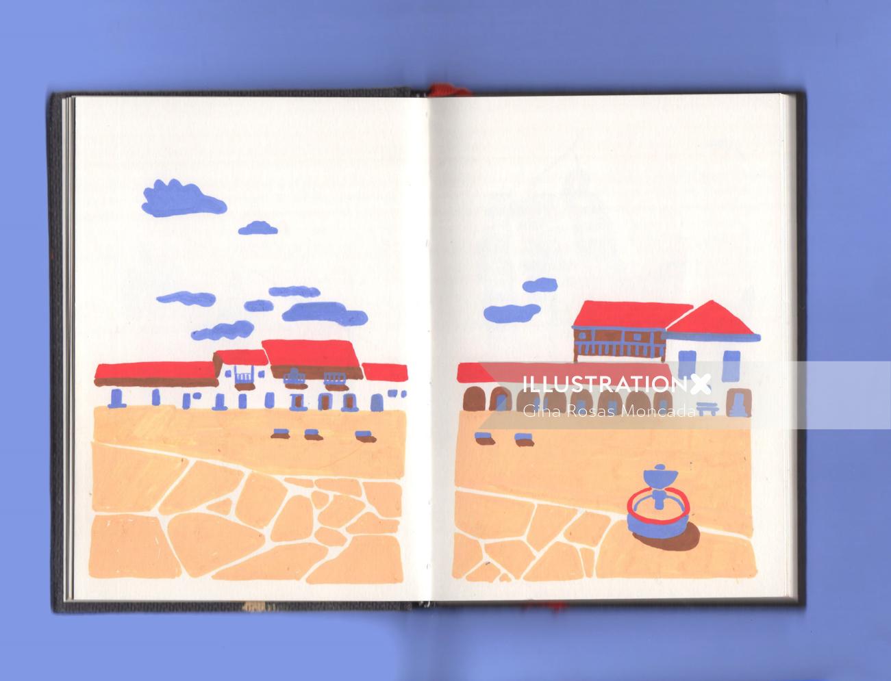 Book page design of Villa de Leyva