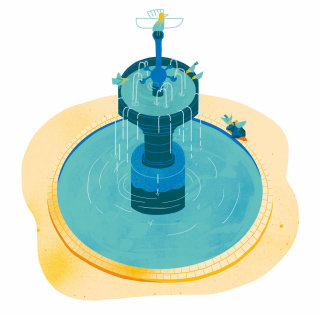 art graphique fontaine à eau architecture 