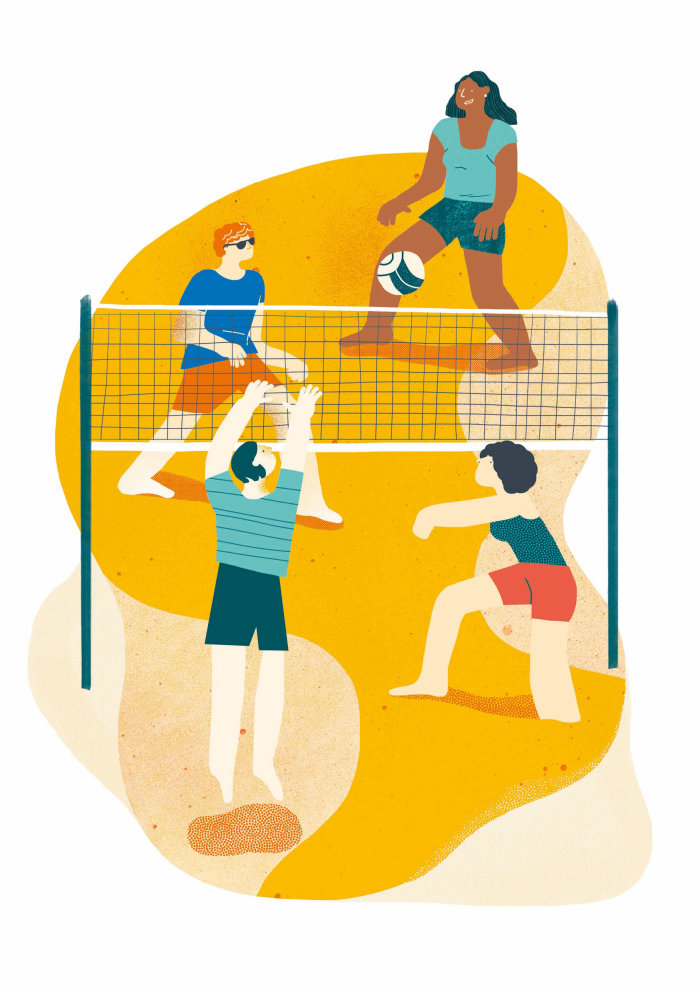 Beach Volley Vector Art by Gina Rosas