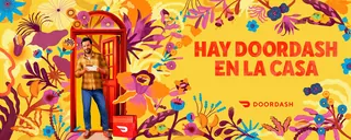 Doordash delivery with vibrant Latin culture background