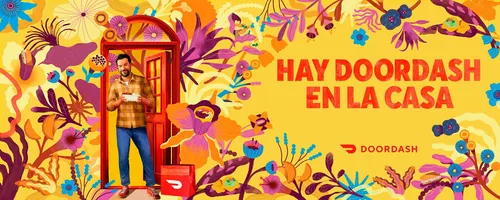 Doordash delivery with vibrant Latin culture background