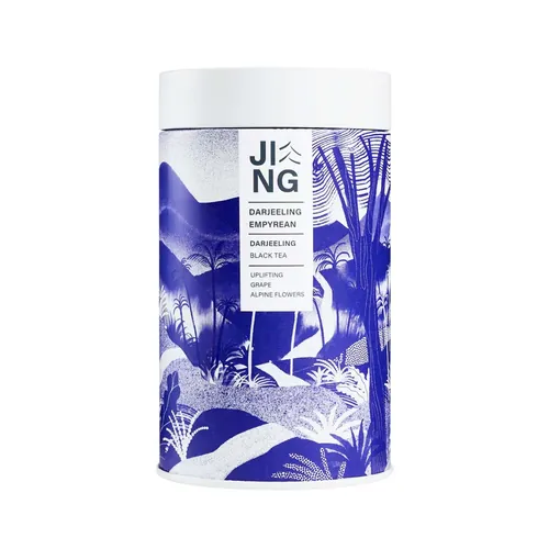 Blue and white Darjeeling tea canister by Gina Rosas Moncada
