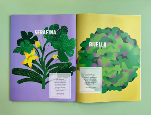 Illustrated Serafina and Biella spread by Gina Rosas Moncada